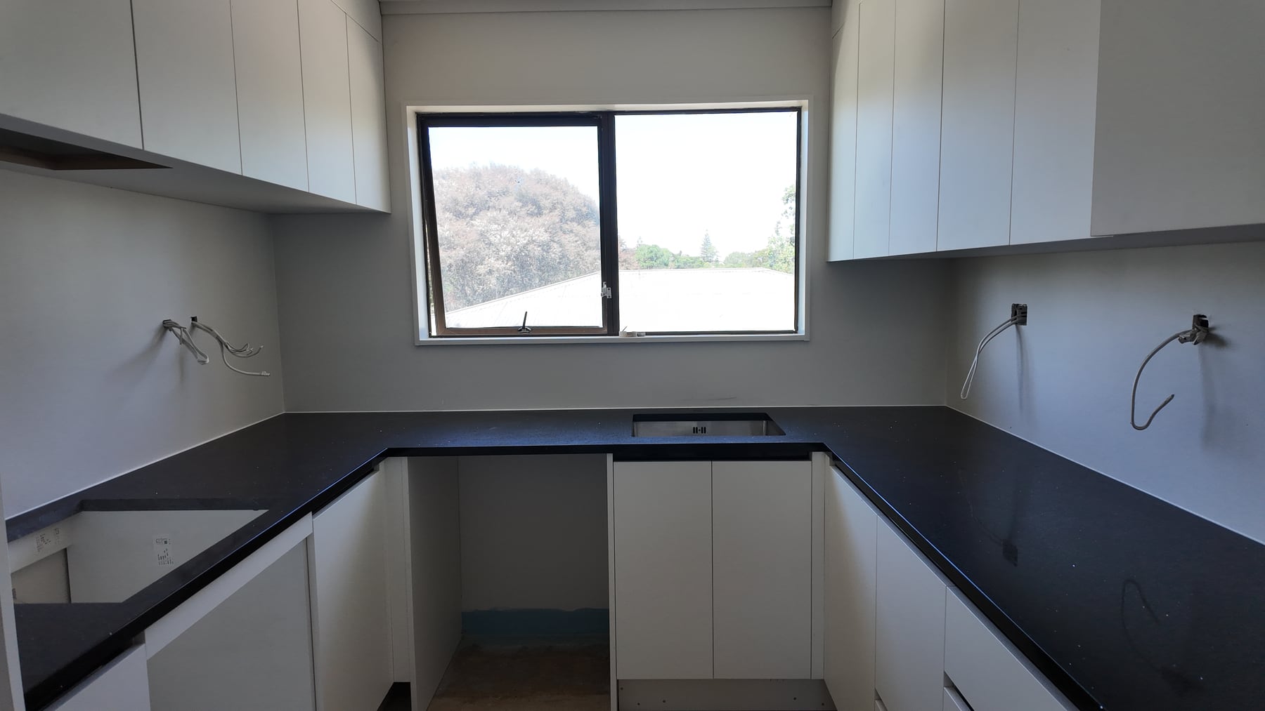 Glendene kitchen during installation with new cabinetry and worktops